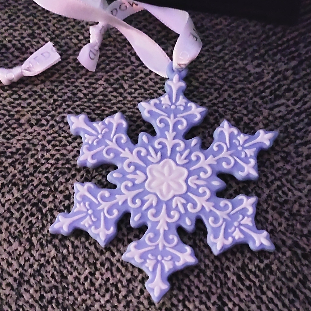Wedgewood Blue and White Snowflake Ornament.
